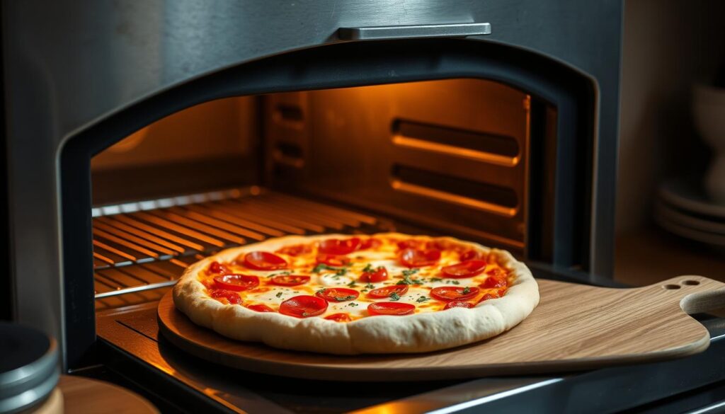baking pizza
