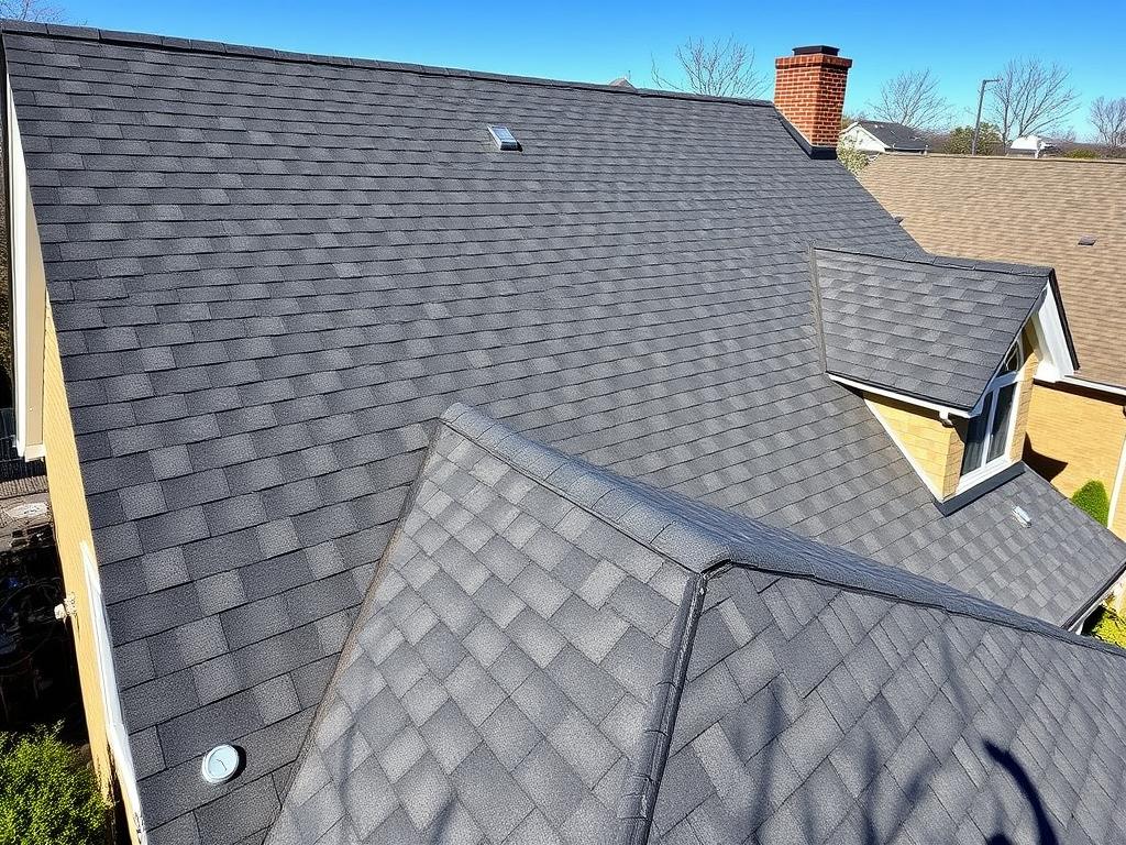 Asphalt shingle roof on Chicago home Asphalt shingle roof on Chicago home