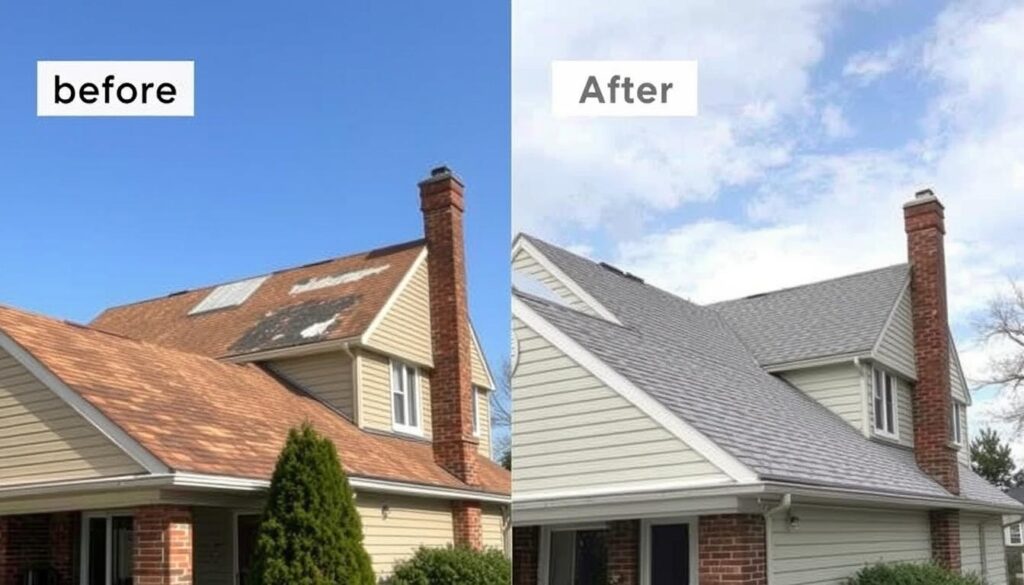 Before and after roofing project in Chicago Before and after roofing project in Chicago