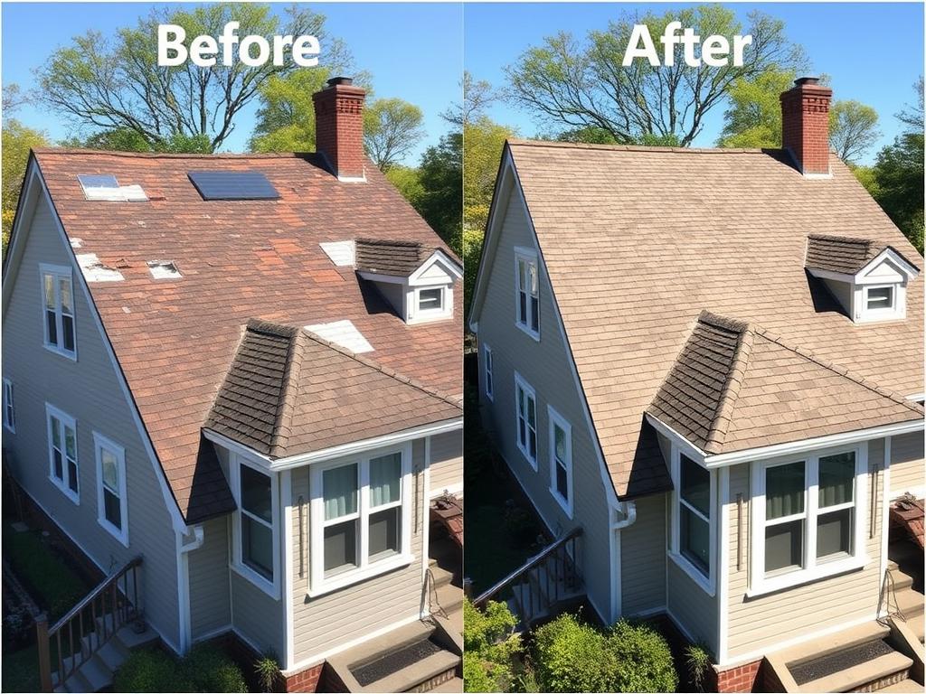 Before and after roofing project in Chicago Before and after roofing project in Chicago
