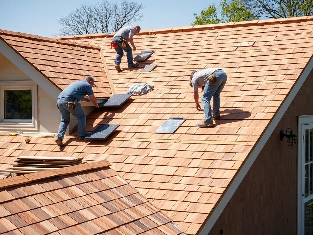 Cedar shake roof installation in Chicago suburb Cedar shake roof installation in Chicago suburb