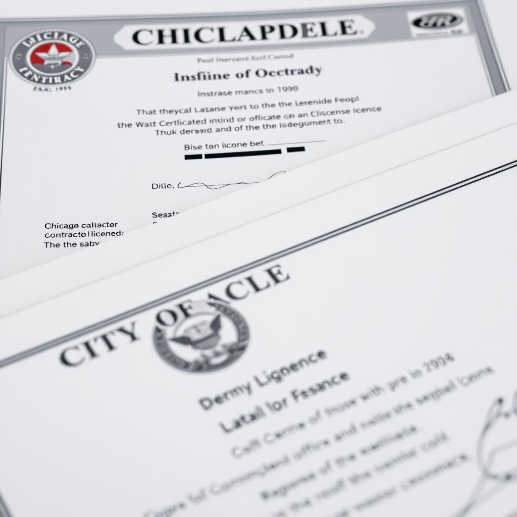 Chicago roofing license and insurance documentation