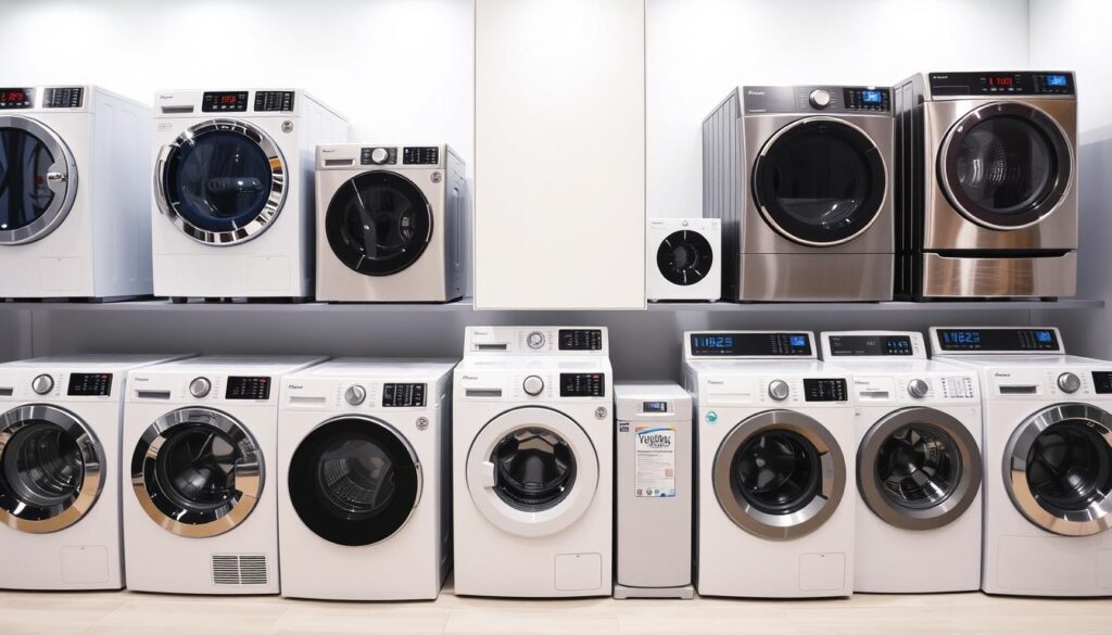 Collection of top 10 washing machines in 2025 arranged in a showroom setting Collection of top 10 washing machines in 2025 arranged in a showroom setting