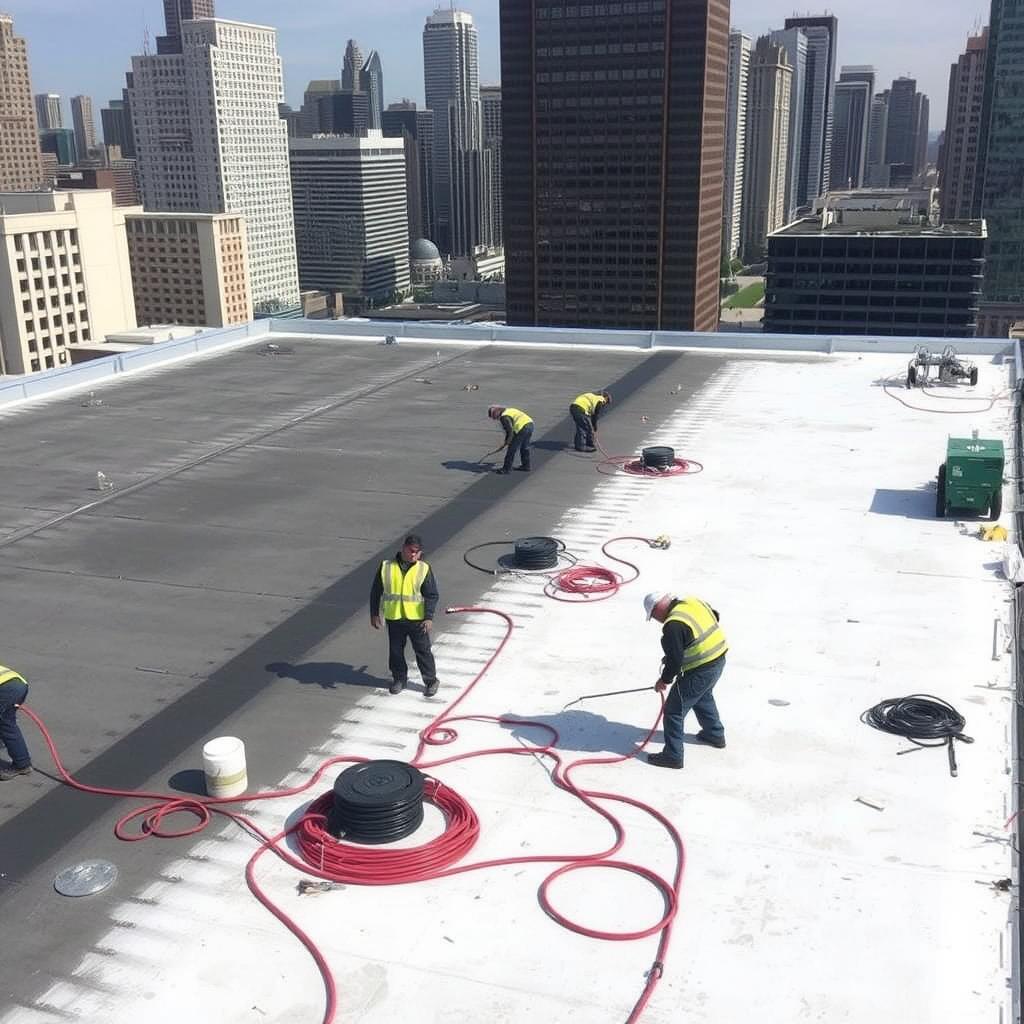 Commercial flat roof maintenance in Chicago Commercial flat roof maintenance in Chicago