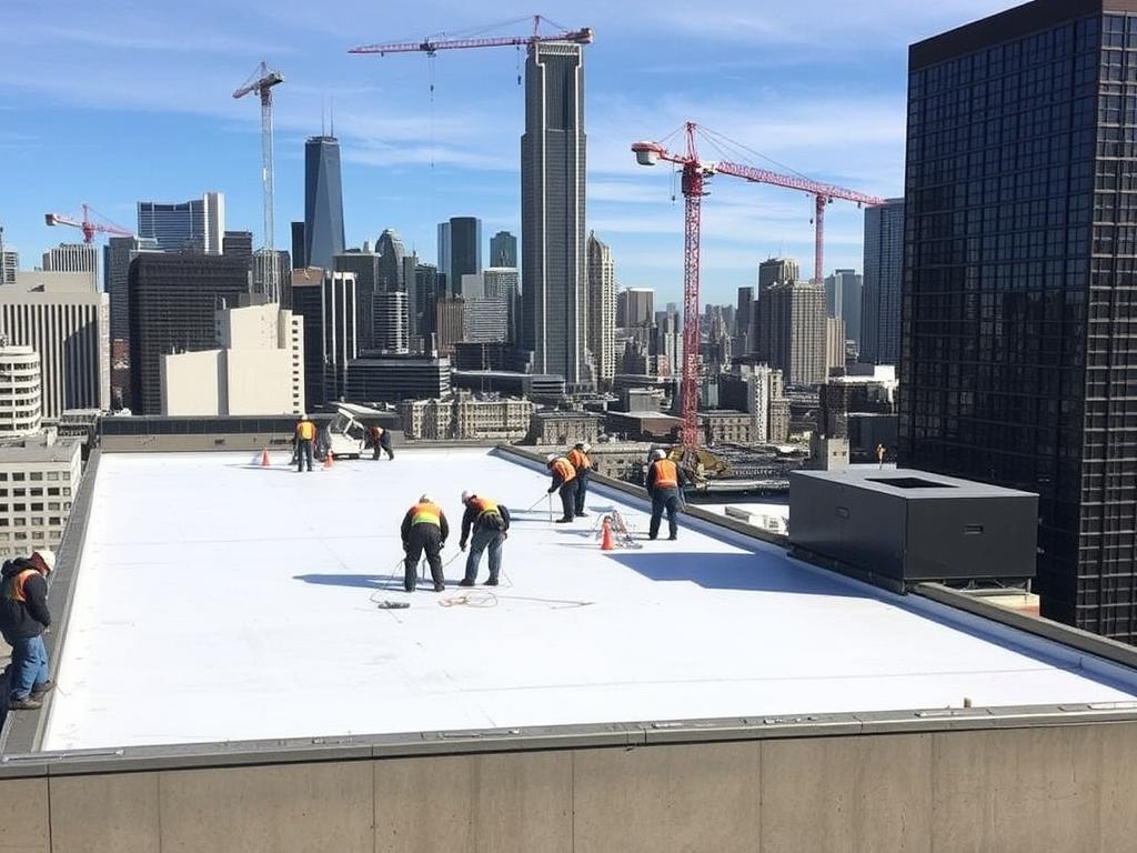 Commercial roofing project in Chicago