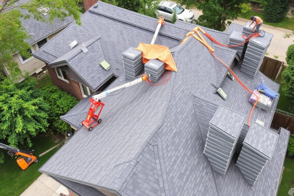 Complete roof replacement in Chicago neighborhood