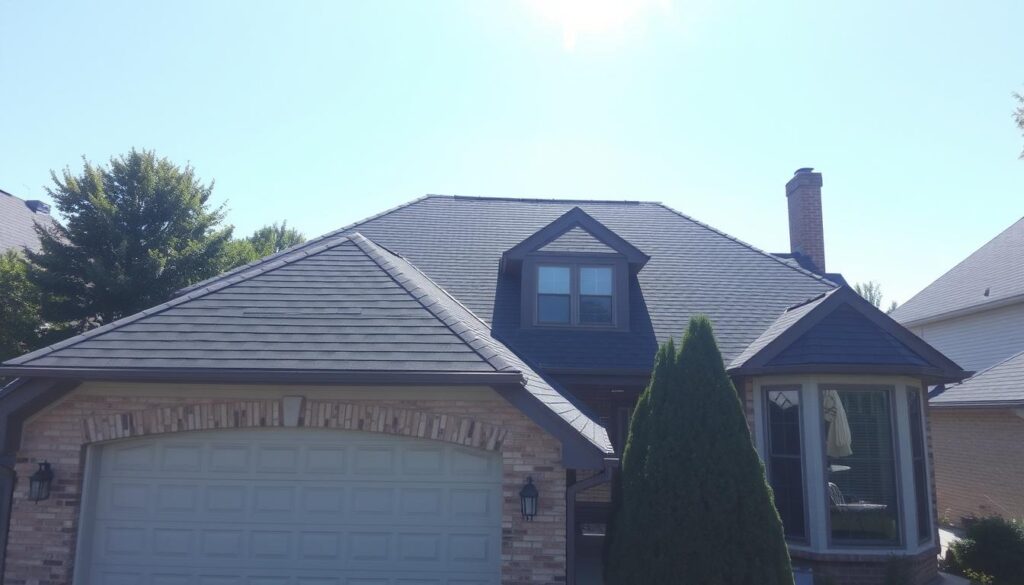 Completed roofing project in Chicago showing beautiful new roof