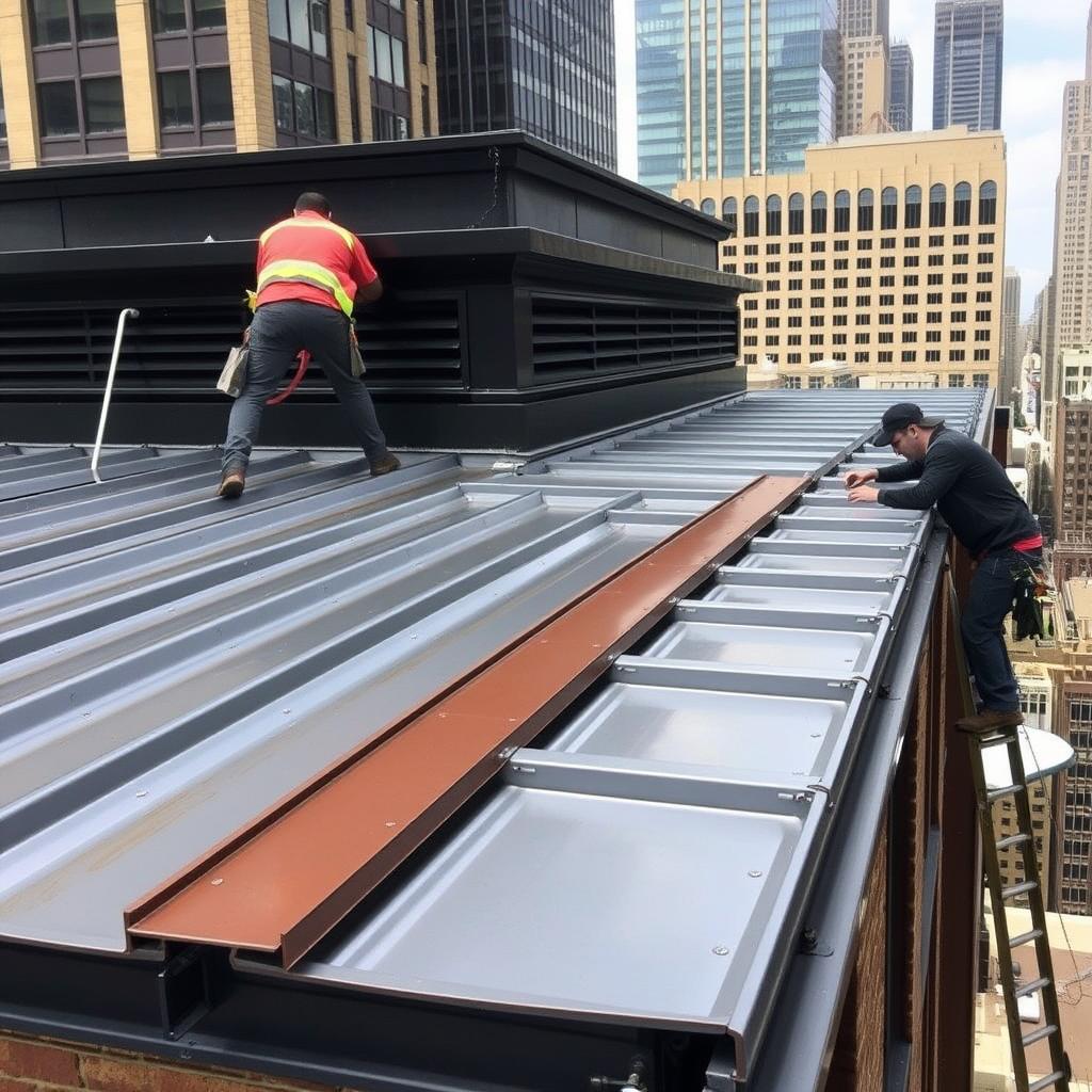Durable metal roofing installation in Chicago Durable metal roofing installation in Chicago
