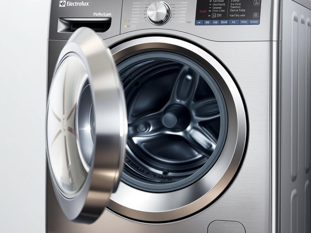 Electrolux PerfectCare washing machine with special fabric care features highlighted Electrolux PerfectCare washing machine with special fabric care features highlighted