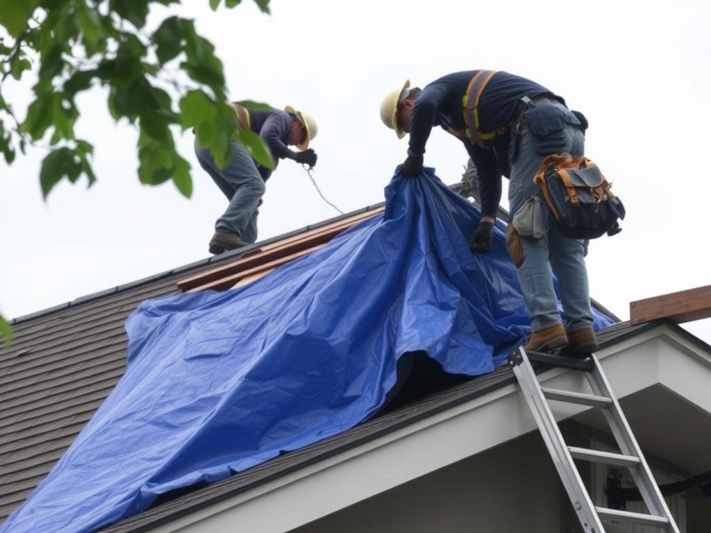 Emergency roof repair after storm damage in Chicago Emergency roof repair after storm damage in Chicago