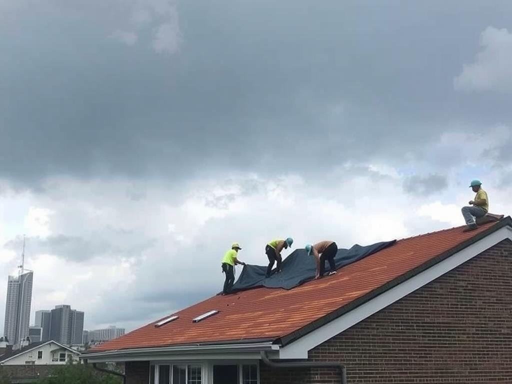 Emergency roof repair after storm damage in Chicago Emergency roof repair after storm damage in Chicago