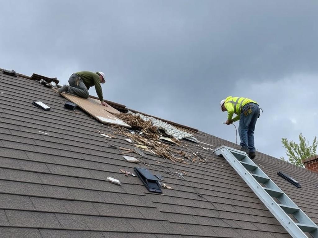 Emergency roof repair in Chicago after storm