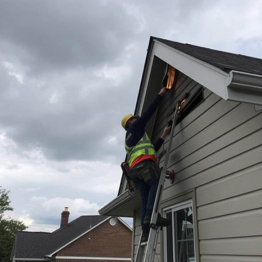 Emergency roof repair in Chicago after storm damage Emergency roof repair in Chicago after storm damage