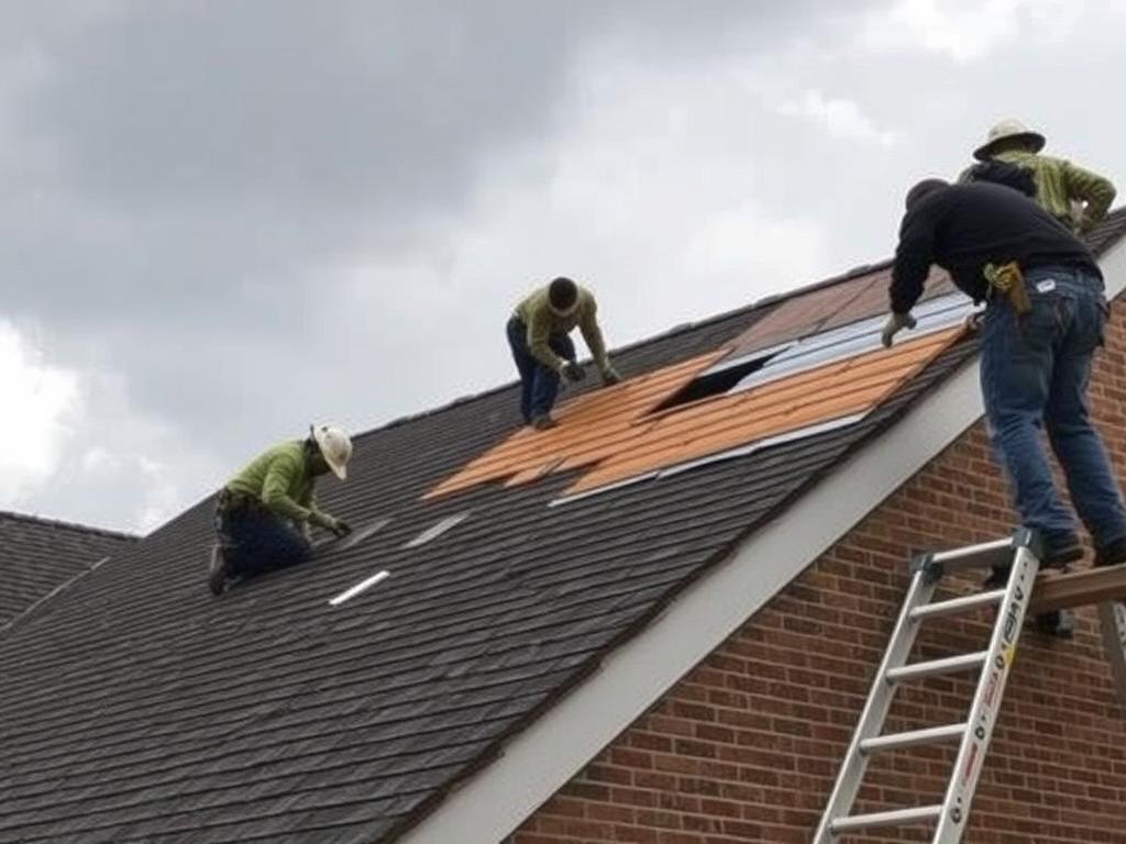Emergency roof repair in Chicago after storm damage Emergency roof repair in Chicago after storm damage
