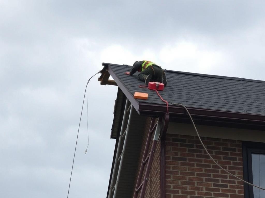 Emergency roof repair in Chicago after storm damage Emergency roof repair in Chicago after storm damage