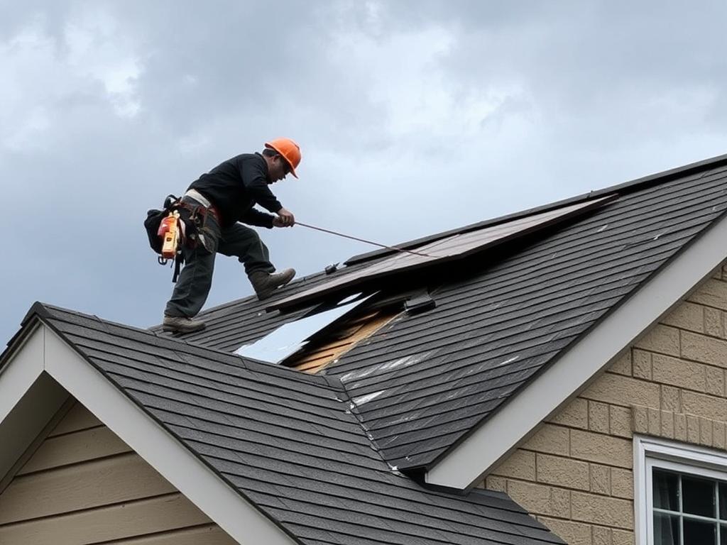 Emergency roof repair in Chicago after storm damage Emergency roof repair in Chicago after storm damage