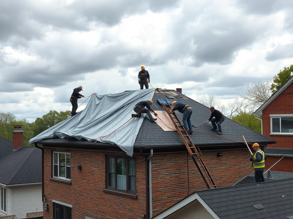Emergency roof repair in Chicago after storm Emergency roof repair in Chicago after storm