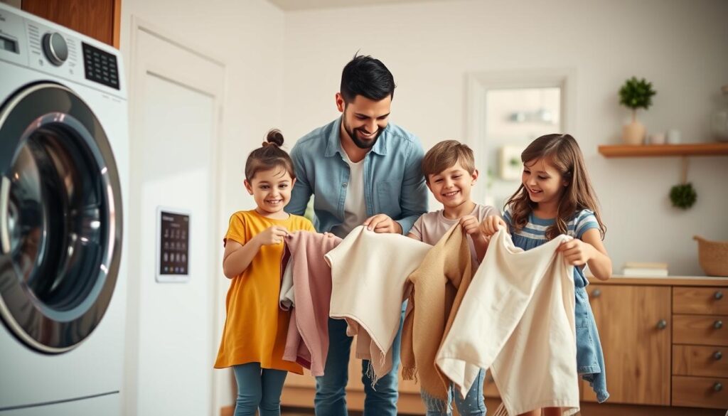 Family enjoying clean laundry from one of the top 10 washing machines in 2025 Family enjoying clean laundry from one of the top 10 washing machines in 2025