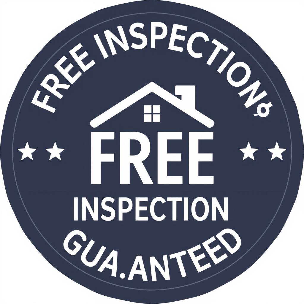 Free roof inspections guarantee badge Free roof inspections guarantee badge
