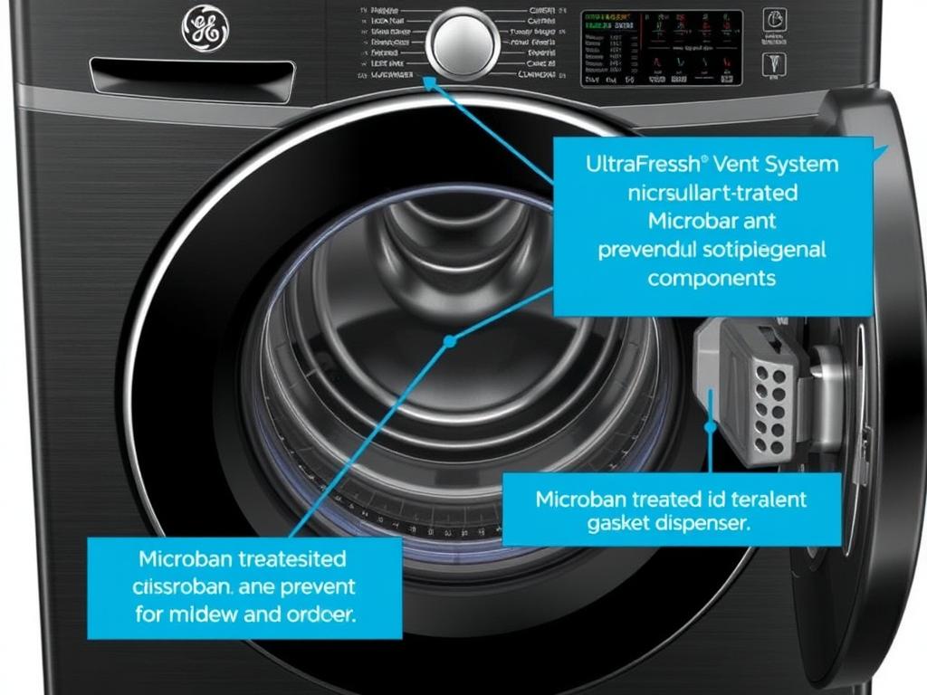 GE GFW655 UltraFresh front-loading washing machine with Microban components - part of top 10 washing machines in 2025 GE GFW655 UltraFresh front-loading washing machine with Microban components - part of top 10 washing machines in 2025