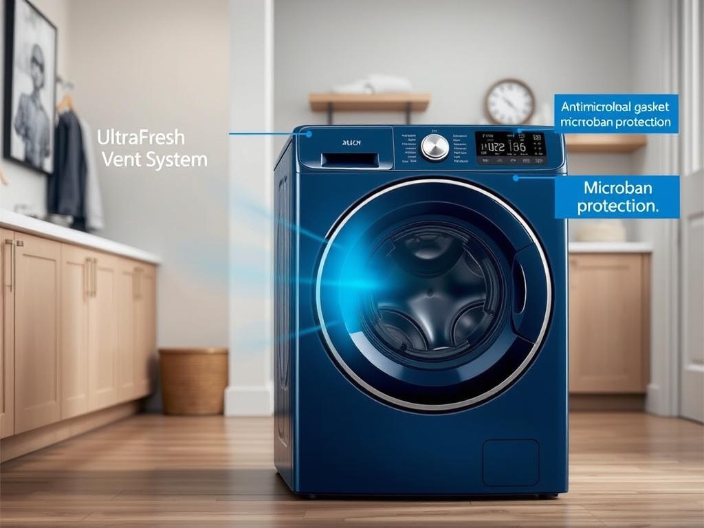 GE GFW850SPNRS front-loading washing machine with UltraFresh Vent System GE GFW850SPNRS front-loading washing machine with UltraFresh Vent System