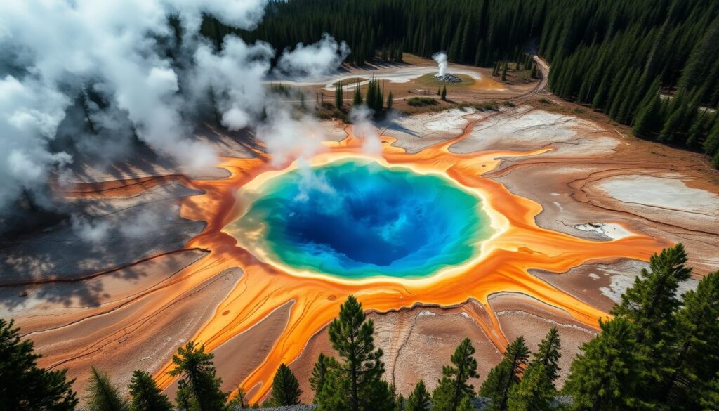 Grand Prismatic Spring in Yellowstone, one of America's most stunning national parks Grand Prismatic Spring in Yellowstone, one of America's most stunning national parks