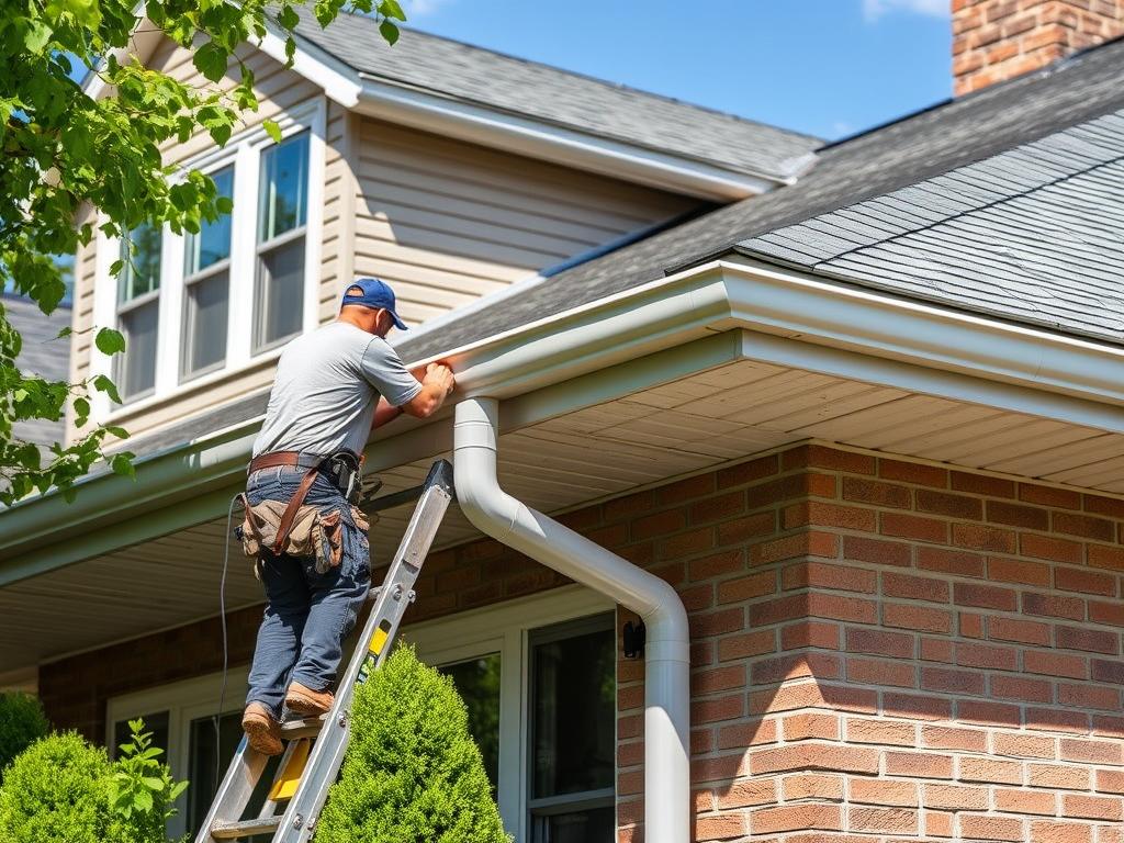 Gutter installation in Chicago home Gutter installation in Chicago home