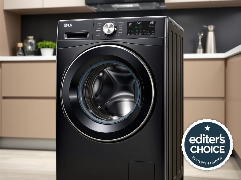 LG WM4500HBA front-loading washing machine with Editor's Choice badge LG WM4500HBA front-loading washing machine with Editor's Choice badge