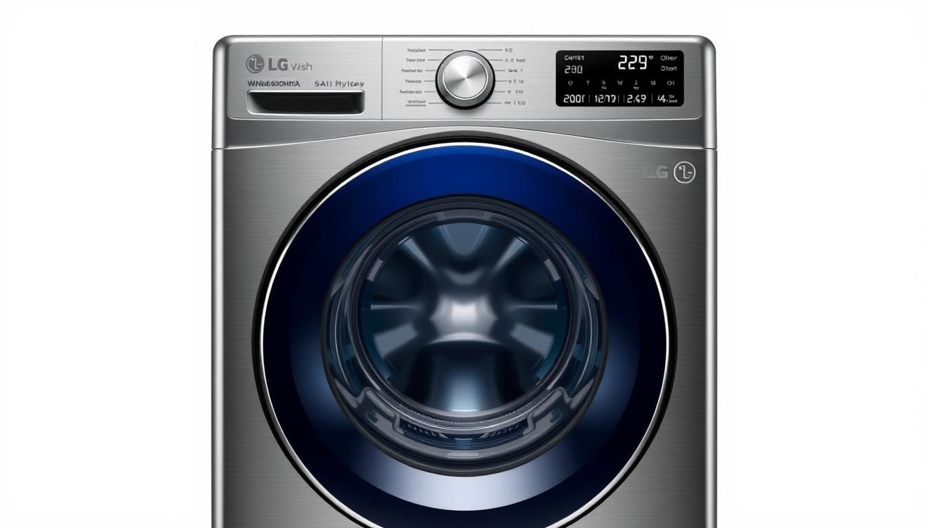 LG WM6500HBA AI Wash 2.0 washing machine with front-loading design and digital display showing the top 10 washing machines in 2025