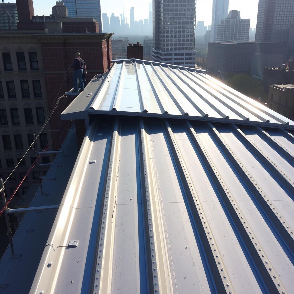 Metal roofing installation in Chicago
