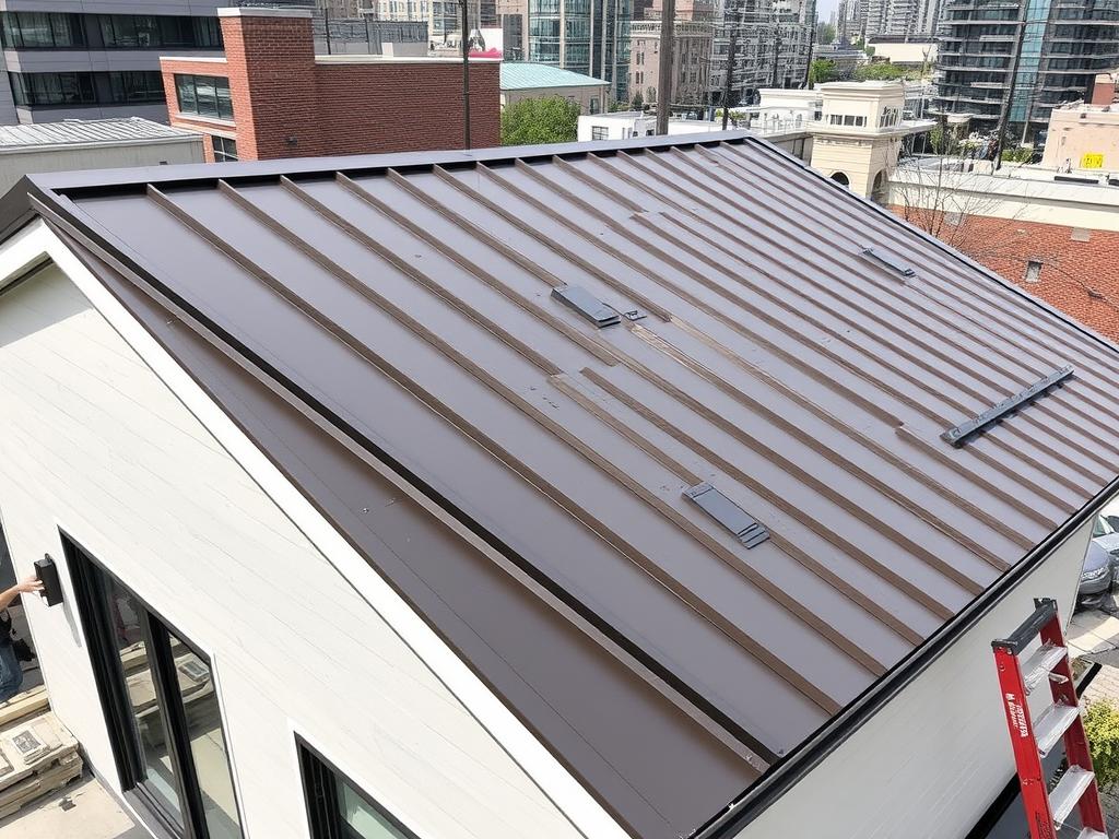 Metal roofing installation on Chicago property Metal roofing installation on Chicago property