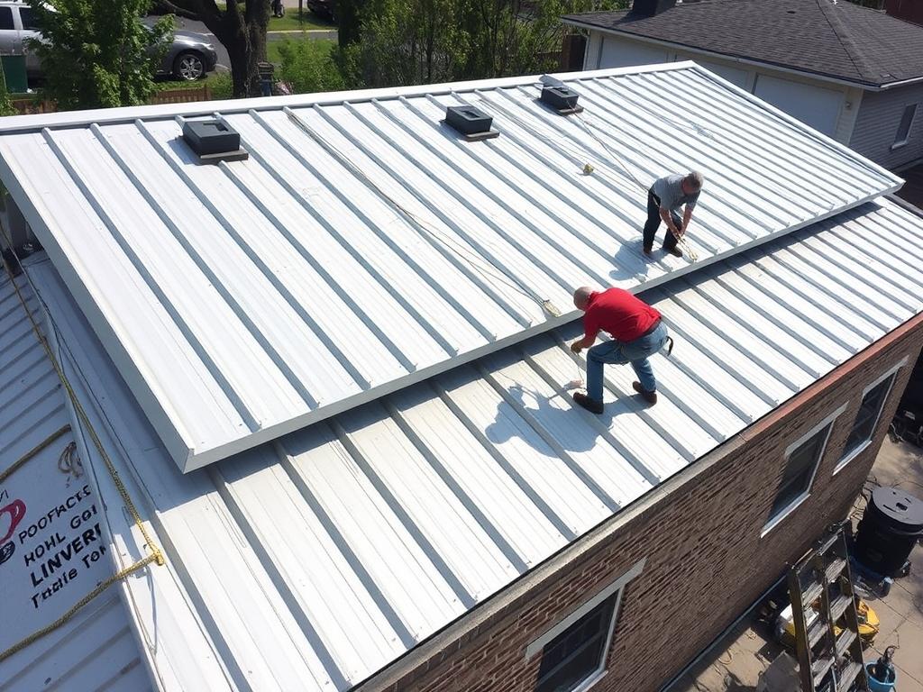 Metal roofing installation on a Chicago property Metal roofing installation on a Chicago property