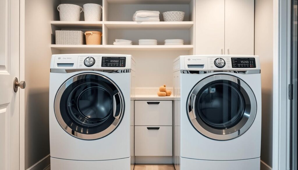 Modern laundry room with front-loading and top-loading washing machines - top 10 washing machines in 2025 Modern laundry room with front-loading and top-loading washing machines - top 10 washing machines in 2025