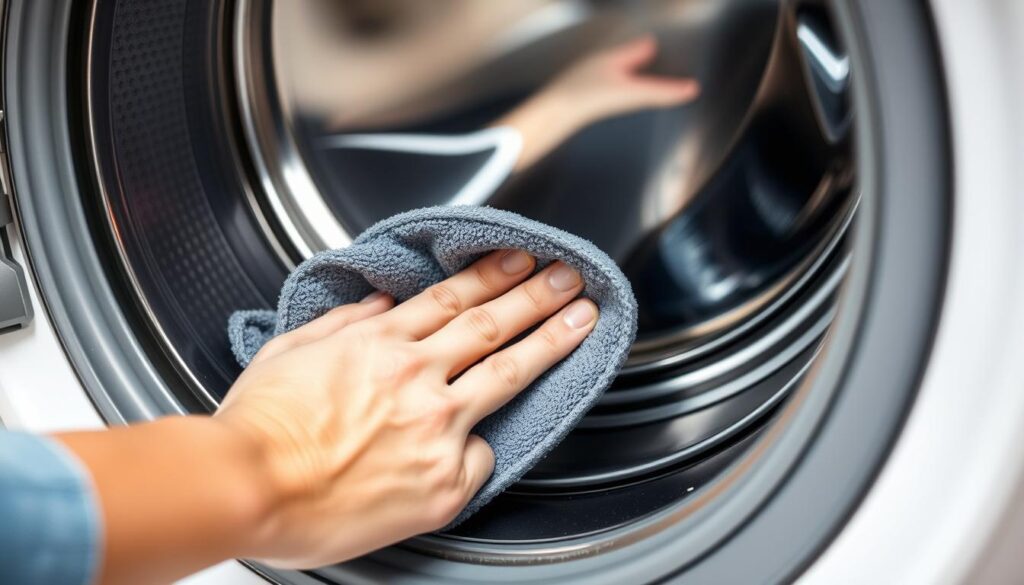 Person cleaning a washing machine gasket to maintain one of the top 10 washing machines in 2025 Person cleaning a washing machine gasket to maintain one of the top 10 washing machines in 2025