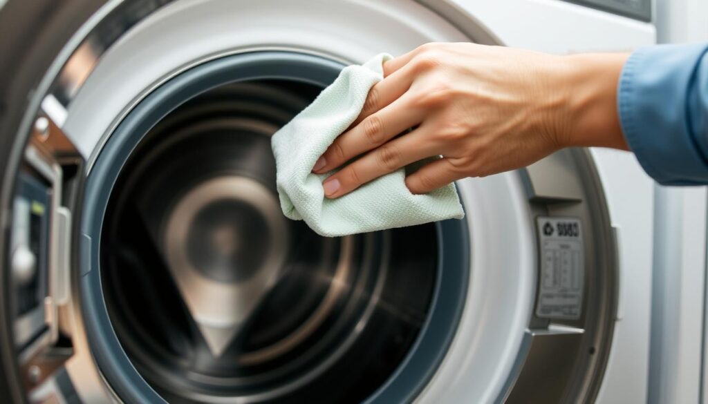 Person cleaning washing machine drum and gasket to prevent mildew - top 10 washing machines in 2025 Person cleaning washing machine drum and gasket to prevent mildew - top 10 washing machines in 2025
