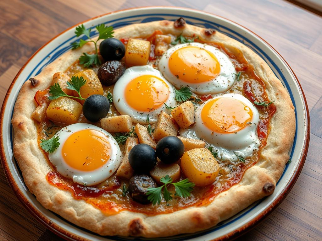 Pizza Bacalhau à Brás - fusão portuguesa na Pizza em Toronto Pizza Bacalhau à Brás - fusão portuguesa na Pizza em Toronto