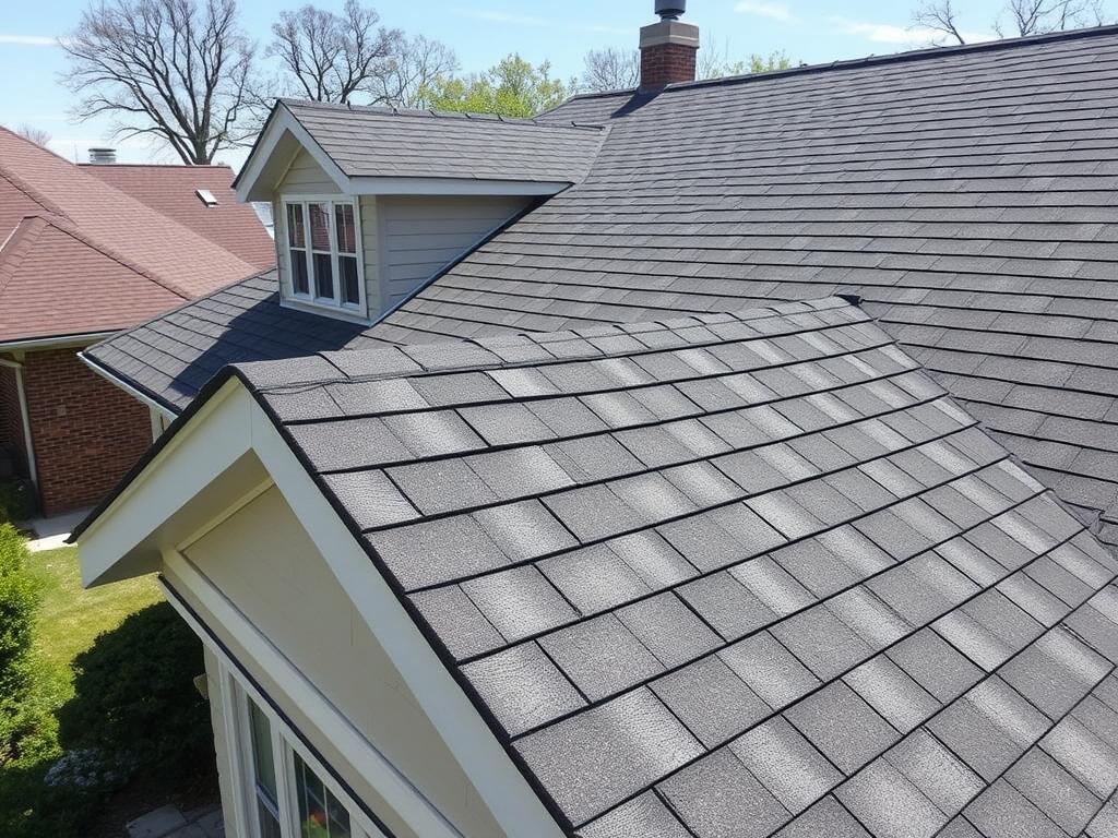 Residential asphalt shingle roof installation in Chicago neighborhood Residential asphalt shingle roof installation in Chicago neighborhood