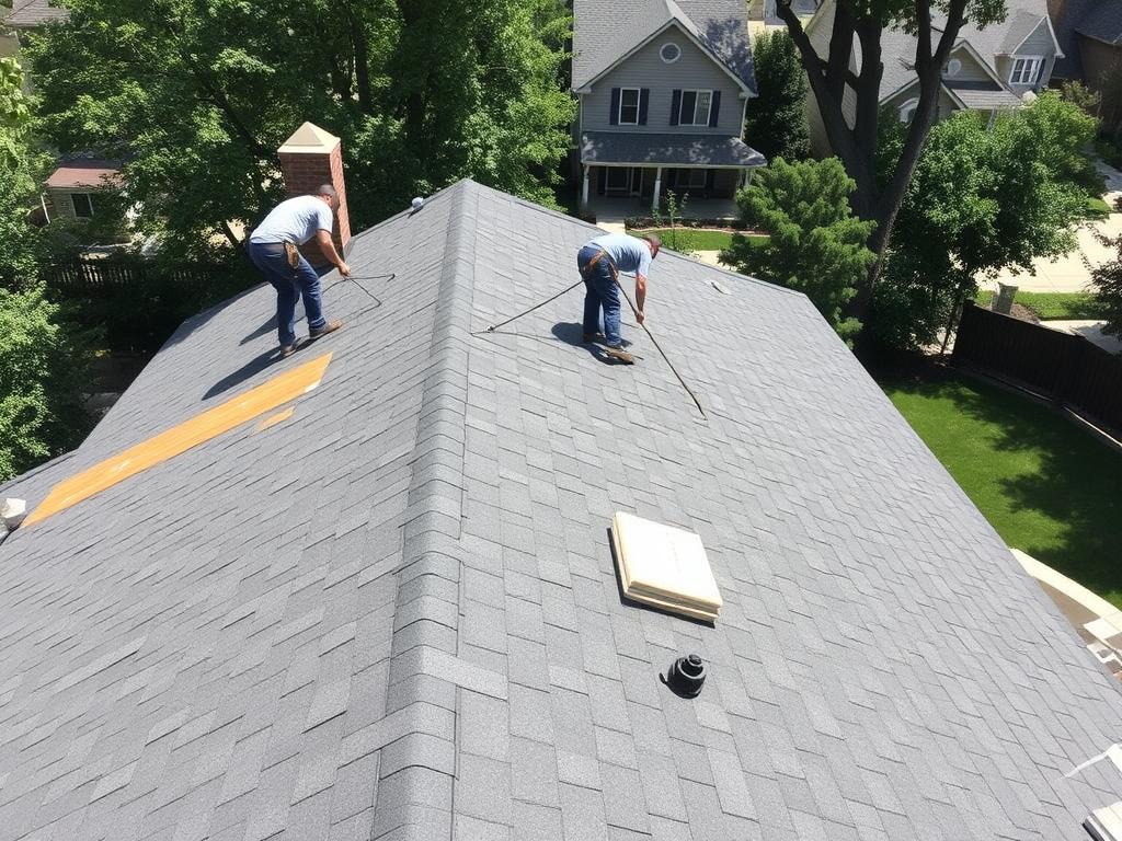 Residential roof replacement in Chicago neighborhood Residential roof replacement in Chicago neighborhood