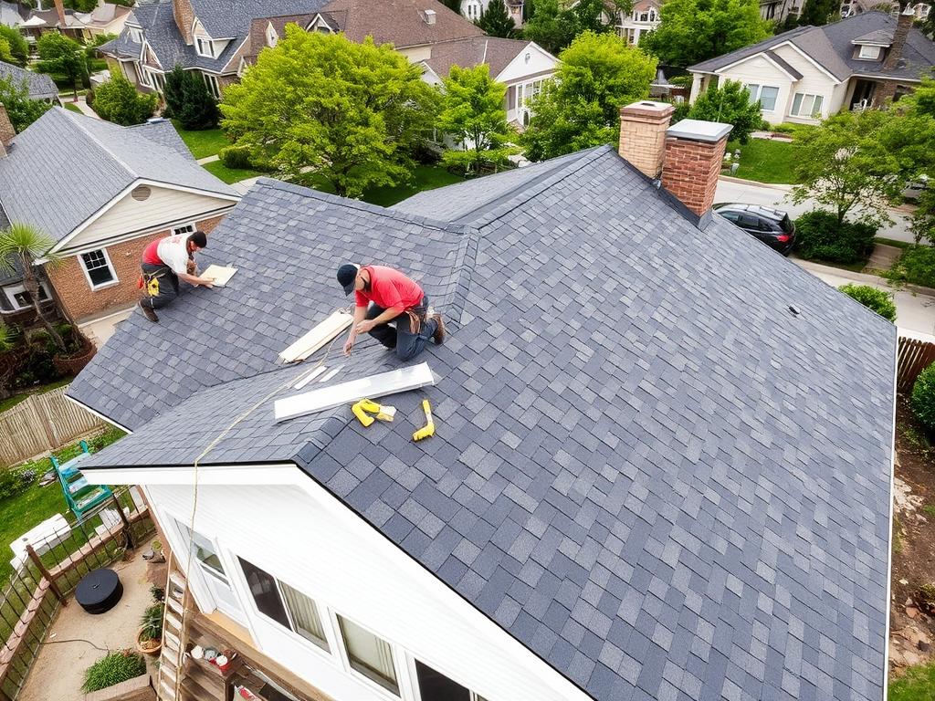 Residential roof replacement in Chicago neighborhood Residential roof replacement in Chicago neighborhood