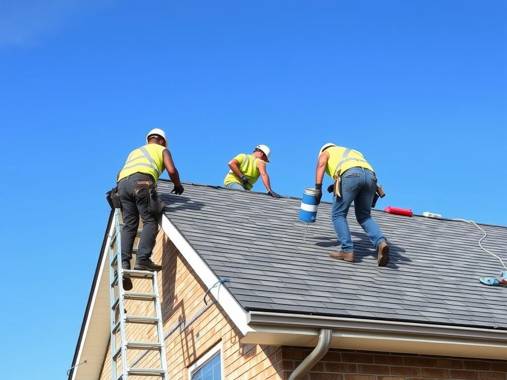 Residential roofing in Chicago showing new shingle installation