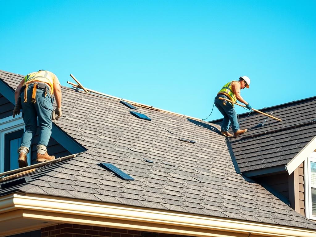 Residential roofing in Chicago showing shingle installation on a home Residential roofing in Chicago showing shingle installation on a home