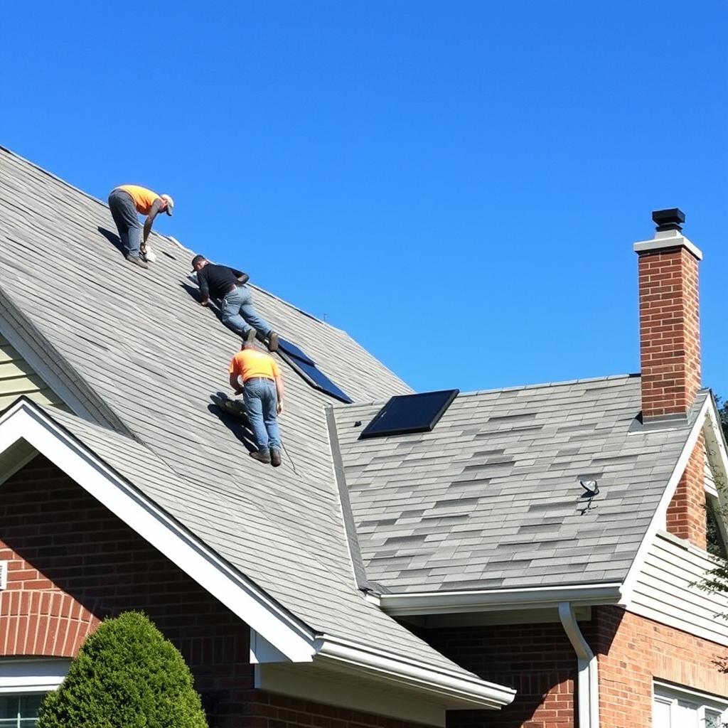 Roof installation in Chicago neighborhood Roof installation in Chicago neighborhood