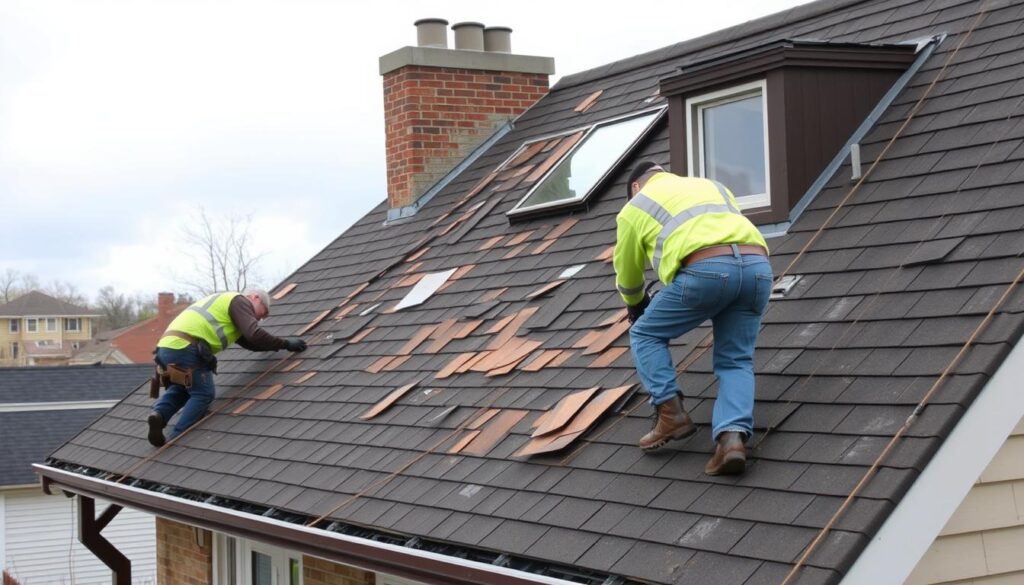 Roof repair in Chicago after storm damage Roof repair in Chicago after storm damage