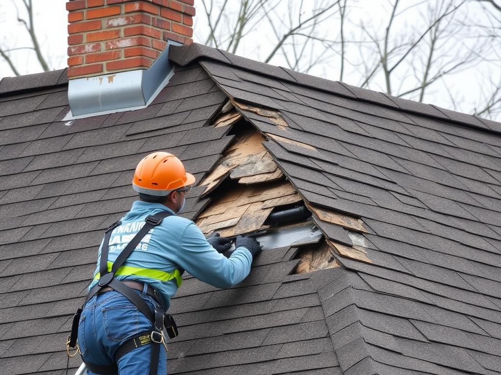 Roof repair service in Chicago addressing storm damage Roof repair service in Chicago addressing storm damage