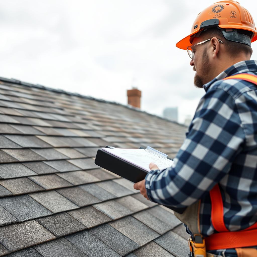 Roofing inspection being conducted in Chicago Roofing inspection being conducted in Chicago