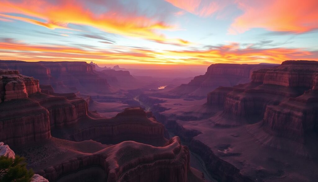 Sunrise at Grand Canyon South Rim, one of America's most stunning national parks Sunrise at Grand Canyon South Rim, one of America's most stunning national parks