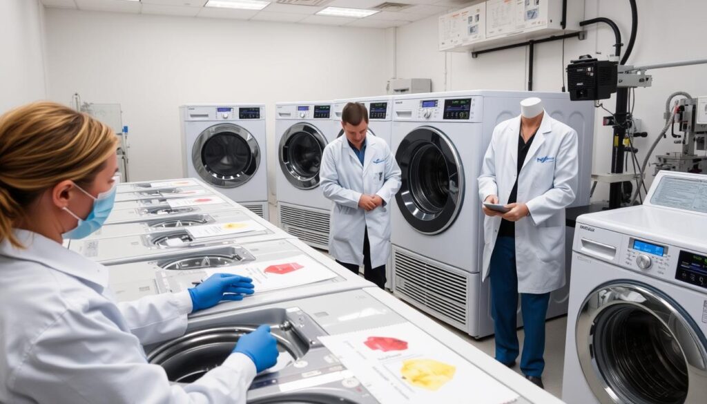 Testing laboratory showing evaluation process for top 10 washing machines in 2025