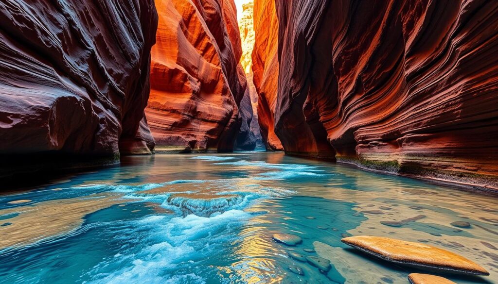 The Narrows in Zion National Park, one of America's most stunning national parks The Narrows in Zion National Park, one of America's most stunning national parks