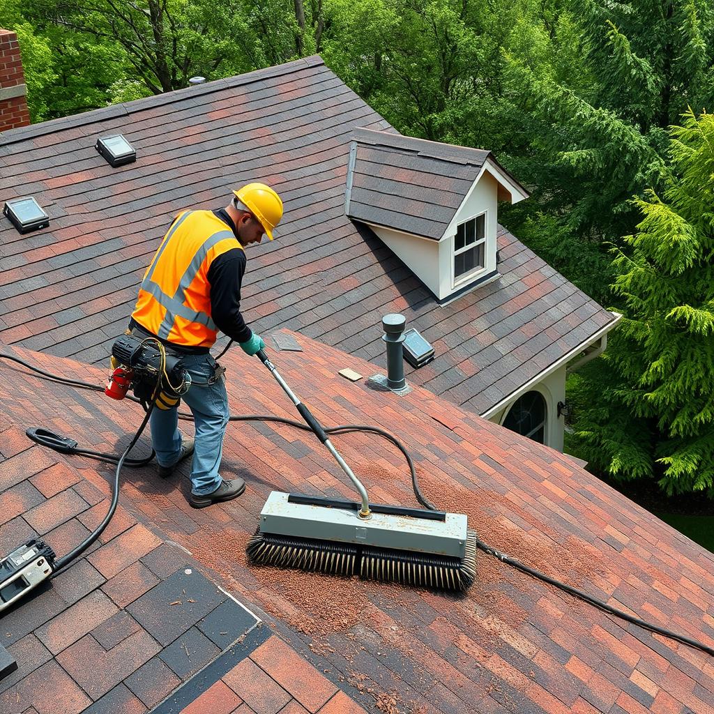 Thorough cleanup after roofing project in Chicago Thorough cleanup after roofing project in Chicago