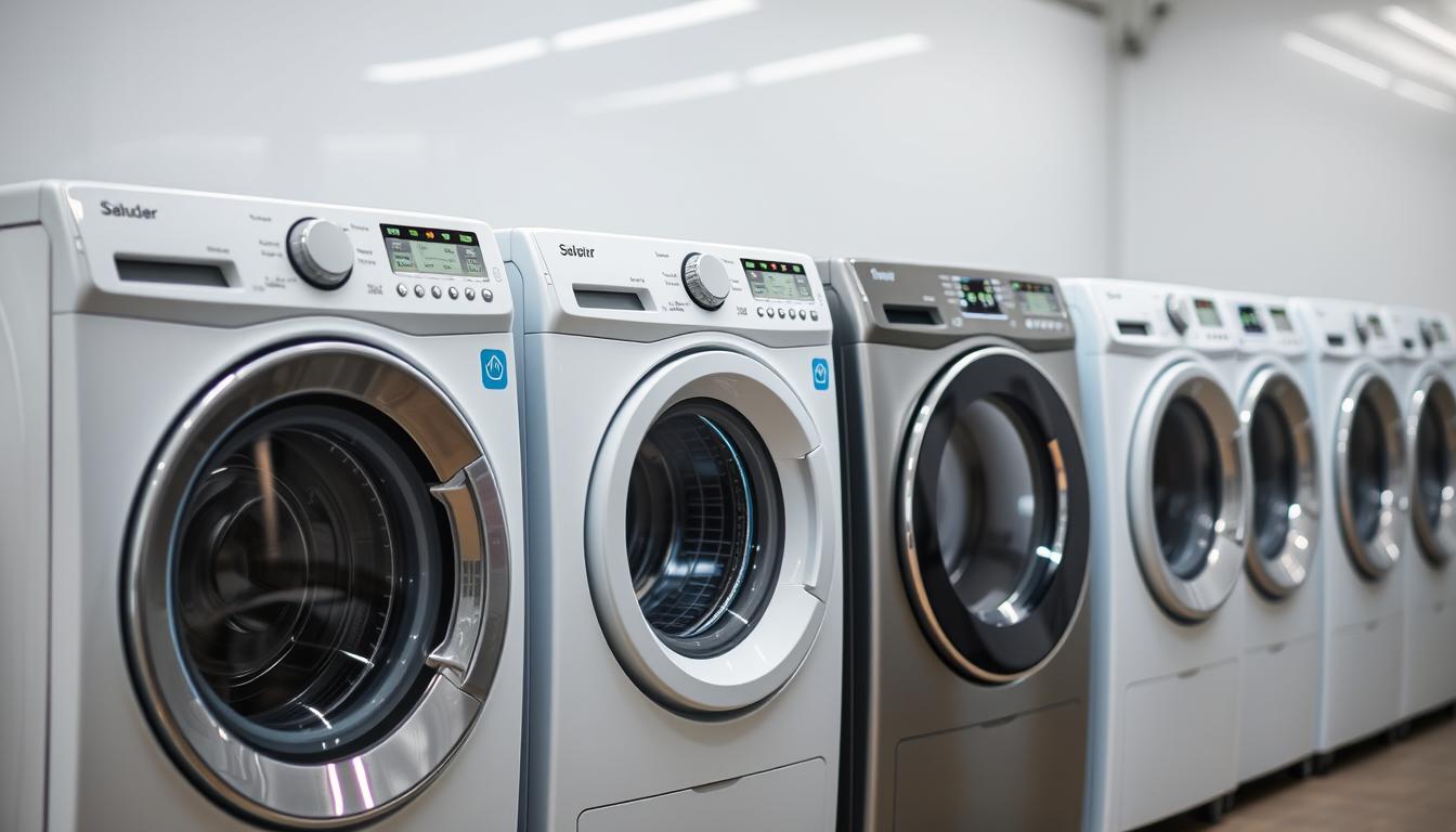Top 10 washing machines in 2025 lined up in a modern laundry room